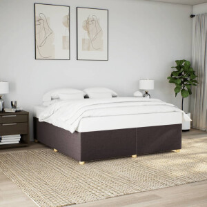 vidaXL Bedframe zonder matras stof donkerbruin 180x200 cm
