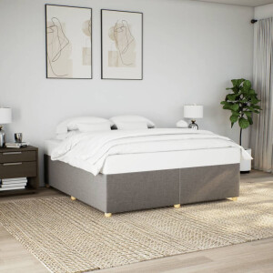 vidaXL Bedframe zonder matras stof taupe 180x200 cm
