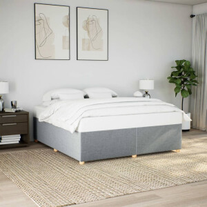 vidaXL Bedframe zonder matras stof lichtgrijs 200x200 cm