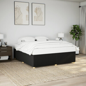 vidaXL Bedframe zonder matras stof zwart 200x200 cm