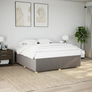vidaXL Bedframe zonder matras stof taupe 200x200 cm