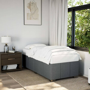 vidaXL Bedframe zonder matras 90x190 cm stof donkergrijs