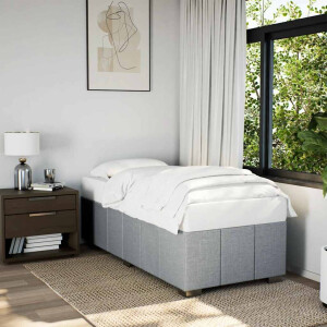 vidaXL Bedframe zonder matras 100x200 cm stof lichtgrijs