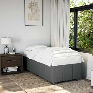 vidaXL Bedframe zonder matras 100x200 cm stof donkergrijs