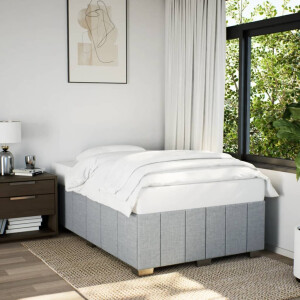 vidaXL Bedframe zonder matras 120x190 cm stof lichtgrijs
