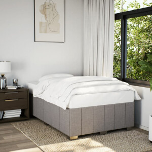 vidaXL Bedframe zonder matras 120x190 cm stof taupe