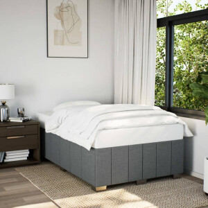 vidaXL Bedframe zonder matras 120x200 cm stof donkergrijs