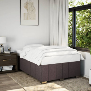 vidaXL Bedframe zonder matras 120x200 cm stof donkerbruin