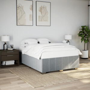 vidaXL Bedframe zonder matras stof lichtgrijs 140x190 cm