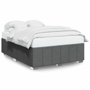 vidaXL Bedframe zonder matras stof donkergrijs 140x190 cm