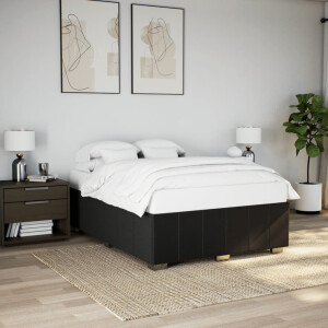 vidaXL Bedframe zonder matras stof zwart 140x200 cm