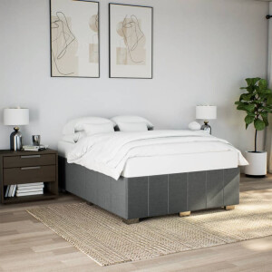 vidaXL Bedframe zonder matras stof donkergrijs 160x200 cm