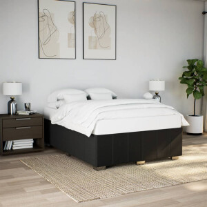 vidaXL Bedframe zonder matras stof zwart 160x200 cm
