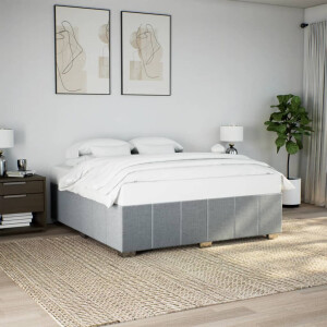 vidaXL Bedframe zonder matras stof lichtgrijs 200x200 cm