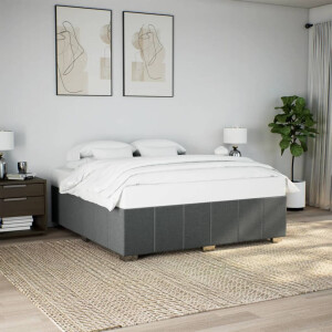 vidaXL Bedframe zonder matras stof donkergrijs 200x200 cm