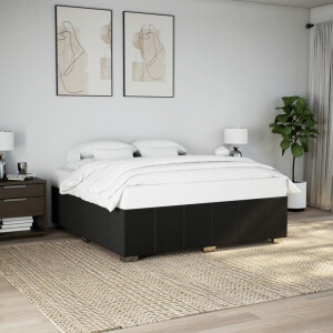 vidaXL Bedframe zonder matras stof zwart 200x200 cm