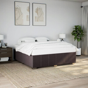 vidaXL Bedframe zonder matras stof donkerbruin 200x200 cm