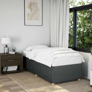 vidaXL Bedframe zonder matras 80x200 cm stof donkergrijs