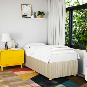 vidaXL Bedframe zonder matras 80x200 cm stof crèmekleurig