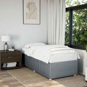 vidaXL Bedframe zonder matras 90x190 cm stof lichtgrijs