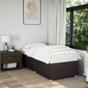 vidaXL Bedframe zonder matras 90x190 cm stof donkerbruin