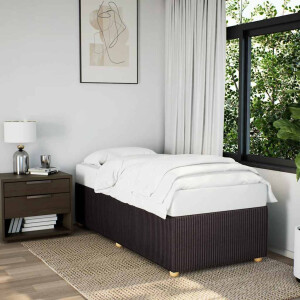 vidaXL Bedframe zonder matras 90x200 cm stof donkerbruin
