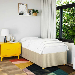 vidaXL Bedframe zonder matras 90x200 cm stof crèmekleurig