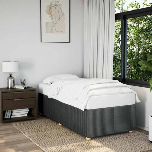 vidaXL Bedframe zonder matras 100x200 cm stof donkergrijs