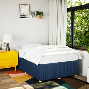 vidaXL Bedframe zonder matras 120x190 cm stof blauw