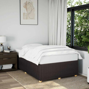 vidaXL Bedframe zonder matras 120x200 cm stof donkerbruin