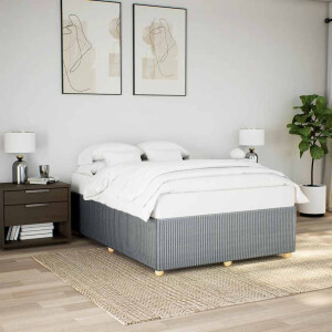 vidaXL Bedframe zonder matras stof lichtgrijs 140x190 cm