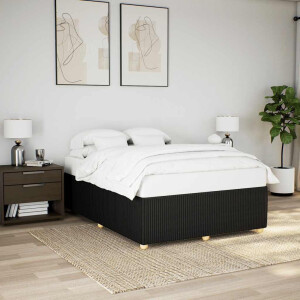 vidaXL Bedframe zonder matras stof zwart 140x190 cm