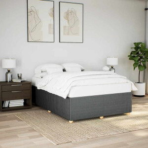 vidaXL Bedframe zonder matras stof donkergrijs 140x200 cm