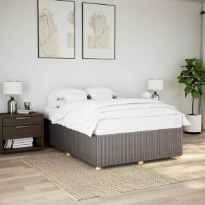 vidaXL Bedframe zonder matras stof taupe 140x200 cm