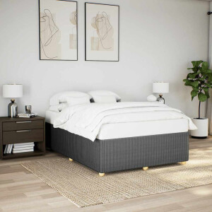 vidaXL Bedframe zonder matras stof donkergrijs 160x200 cm