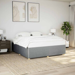 vidaXL Bedframe zonder matras stof lichtgrijs 200x200 cm