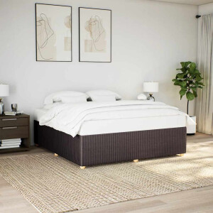 vidaXL Bedframe zonder matras stof donkerbruin 200x200 cm