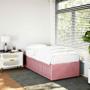 vidaXL Bedframe fluweel roze 90x190 cm
