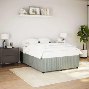 vidaXL Bedframe zonder matras 140x200 cm fluweel lichtgrijs