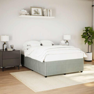 vidaXL Bedframe zonder matras 160x200 cm fluweel lichtgrijs