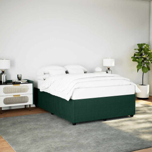 vidaXL Bedframe zonder matras 160x200 cm fluweel donkergroen