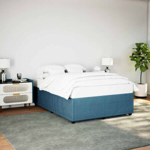 vidaXL Bedframe fluweel blauw 160x200 cm