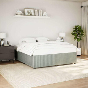 vidaXL Bedframe zonder matras 200x200 cm fluweel lichtgrijs