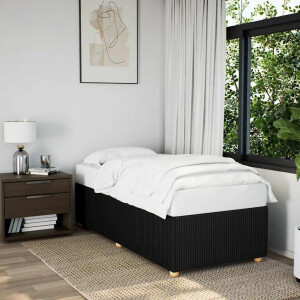 vidaXL Bedframe stof zwart Single