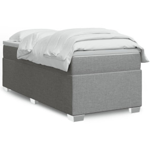 vidaXL Boxspring met matras stof lichtgrijs 90x190 cm