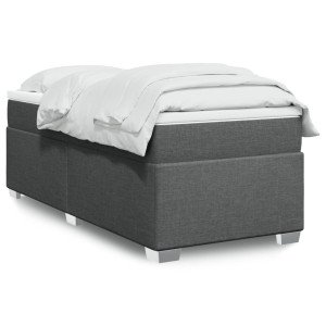 vidaXL Boxspring met matras stof donkergrijs 90x190 cm