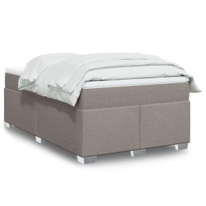 vidaXL Boxspring met matras stof taupe 120x190 cm