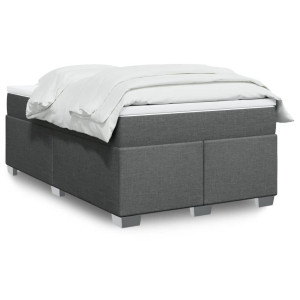 vidaXL Boxspring met matras stof donkergrijs 120x200 cm