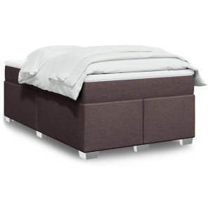 vidaXL Boxspring met matras stof donkerbruin 120x200 cm