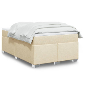 vidaXL Boxspring met matras stof crèmekleurig 120x200 cm